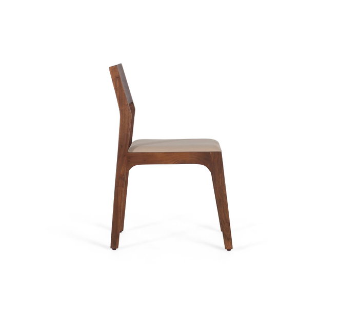 GINER Y COLOMER Lot de 2 chaises en bois d'acacia tapissées en tissu, couleur cerise - Dimensions: 44x52x85 cm